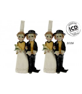 COUPLE ELFES BRETONS SET DE 2 H.15CM 