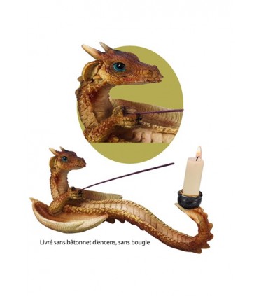 DRAGON PORTE ENCENS JAUNE 33X15.8X14 C2