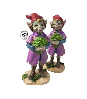 ELFE TREFLES A 4 FEUILLES 5.5X4.2X12 SET DE 2