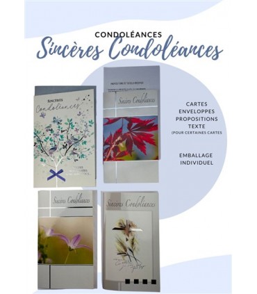 LOT 50 CARTES CONDOLEANCES ASS