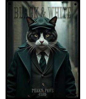 PLAQUE 20X30 CHAT NB C2