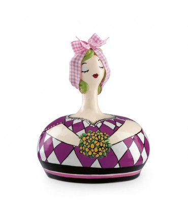 TIRELIRE PUPAZZE FUCHSIA 14X17CM SET DE 2