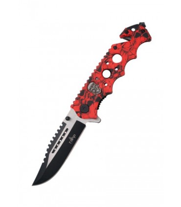 COUTEAU MANCHE ALU ROUGE/NOIR L.20.5CM