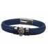 BRACELET CUIR BLEU CRANE D.21CM C2