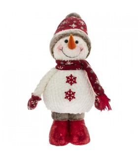 BONHOMME DE NEIGE PELUCHE 26X13X51