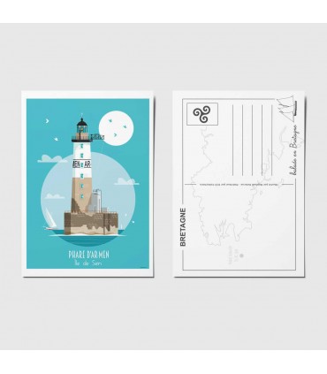 CARTE POSTALE PHARE D'ARMEN 10.5X15 C24