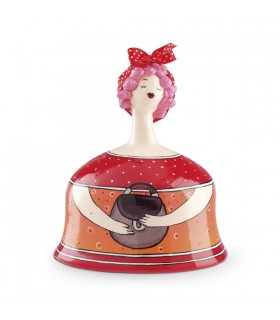 TIRELIRE PUPAZZE ROUGE 15X18CM SET DE 2