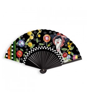 EVENTAIL PUPAZZE NOIR 41X23CM SET DE 4