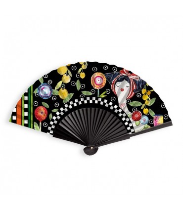 EVENTAIL PUPAZZE NOIR 41X23CM SET DE 4