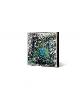 TABLEAU POLLOCK BLEU 50X50