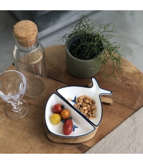 SET 2 COUPELLES POISSON 23.4X17.8X5 