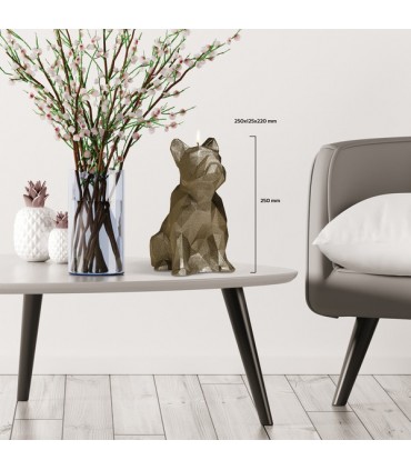 BOUGIE BULLDOG ORIGAMI BRASS 100H 25X12.5X22